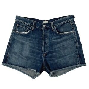 Citizens of Humanity Alyx Classic High Rise Denim Shorts Drk Wash Sz 32 Cut Offs